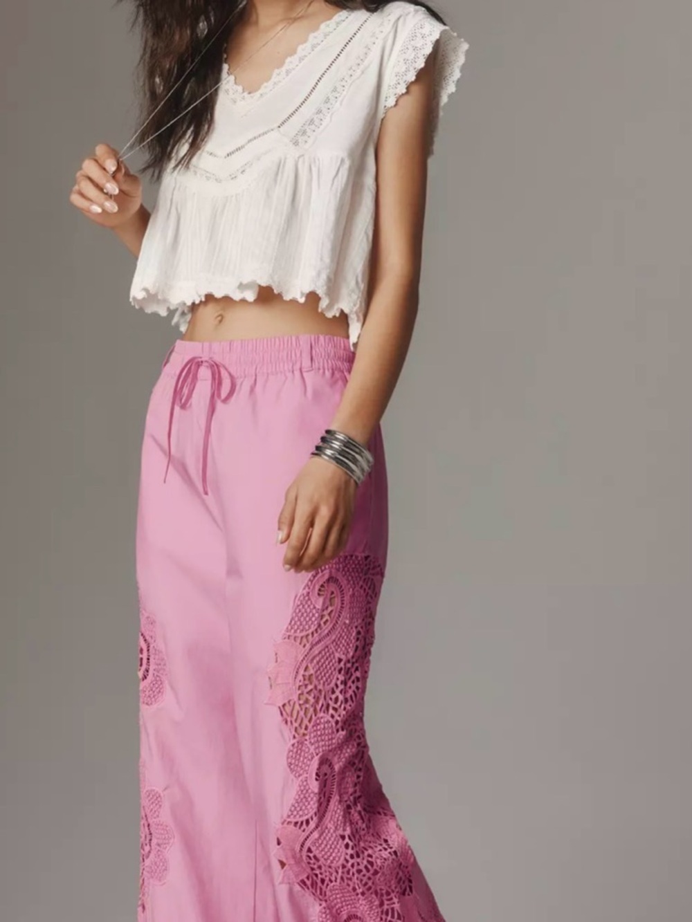 The Brooklin Embroidered Track Pants by Maeve